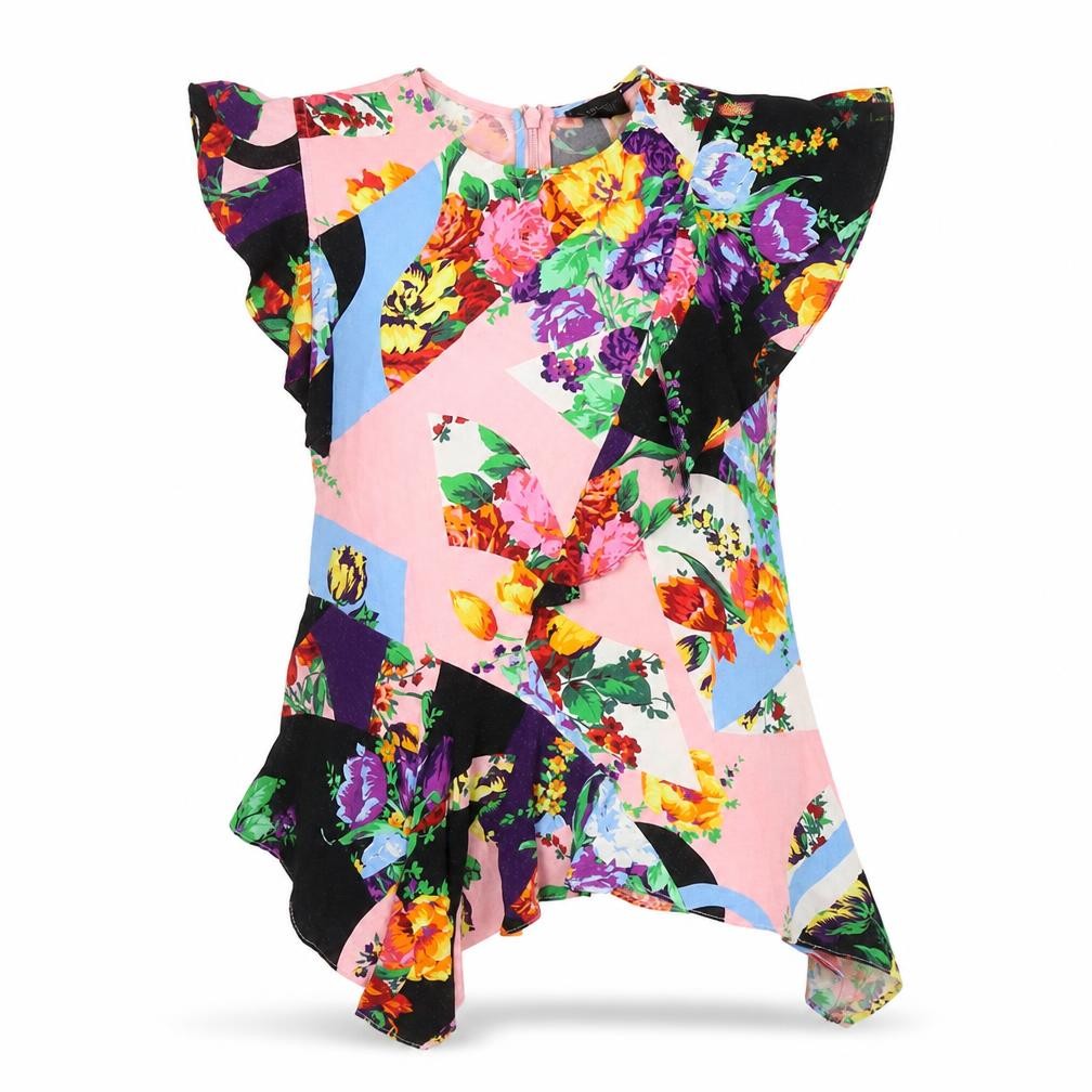 Topshop Women's Multicolour Floral Tunic Blouse Size 10