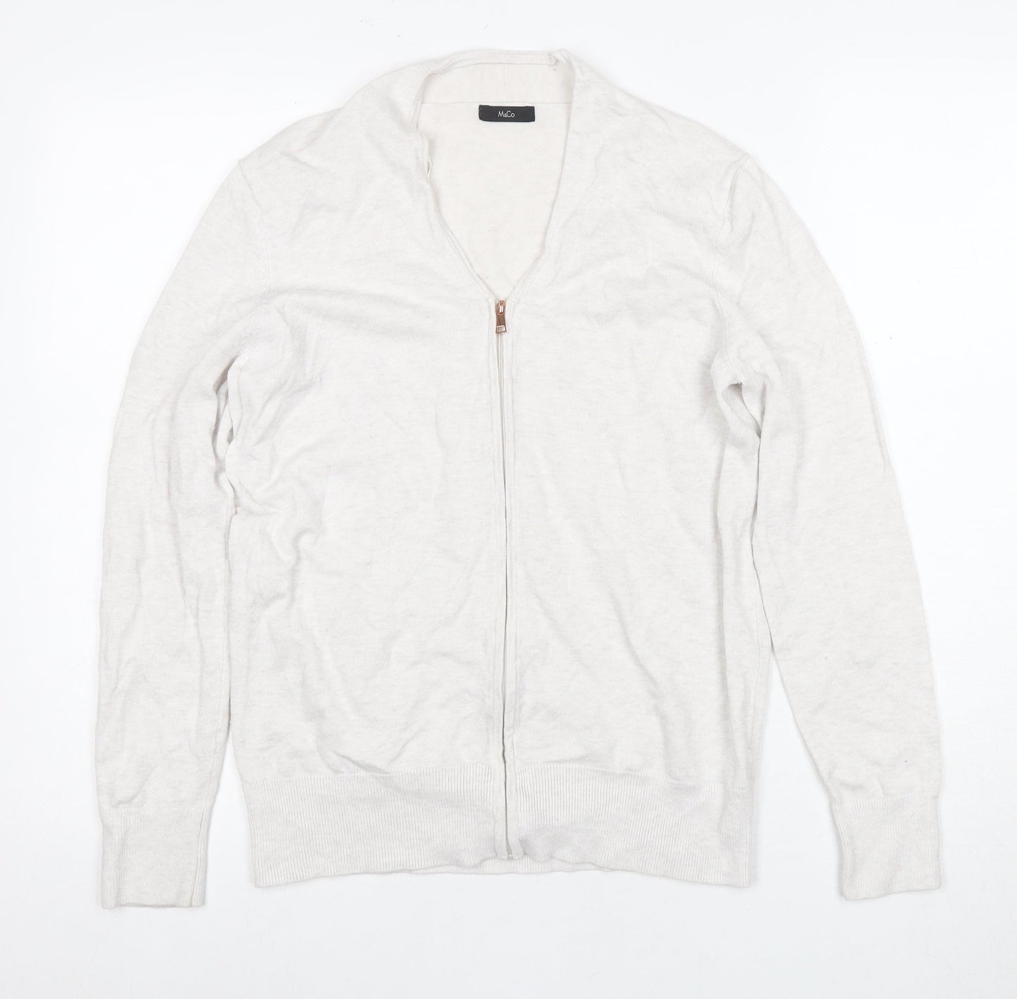M&Co Women's Ivory Full Zip Jumper Size 12