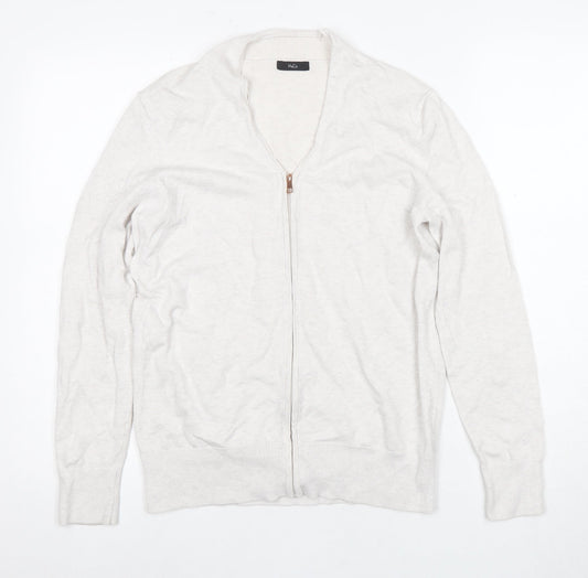 M&Co Women's Ivory Full Zip Jumper Size 12