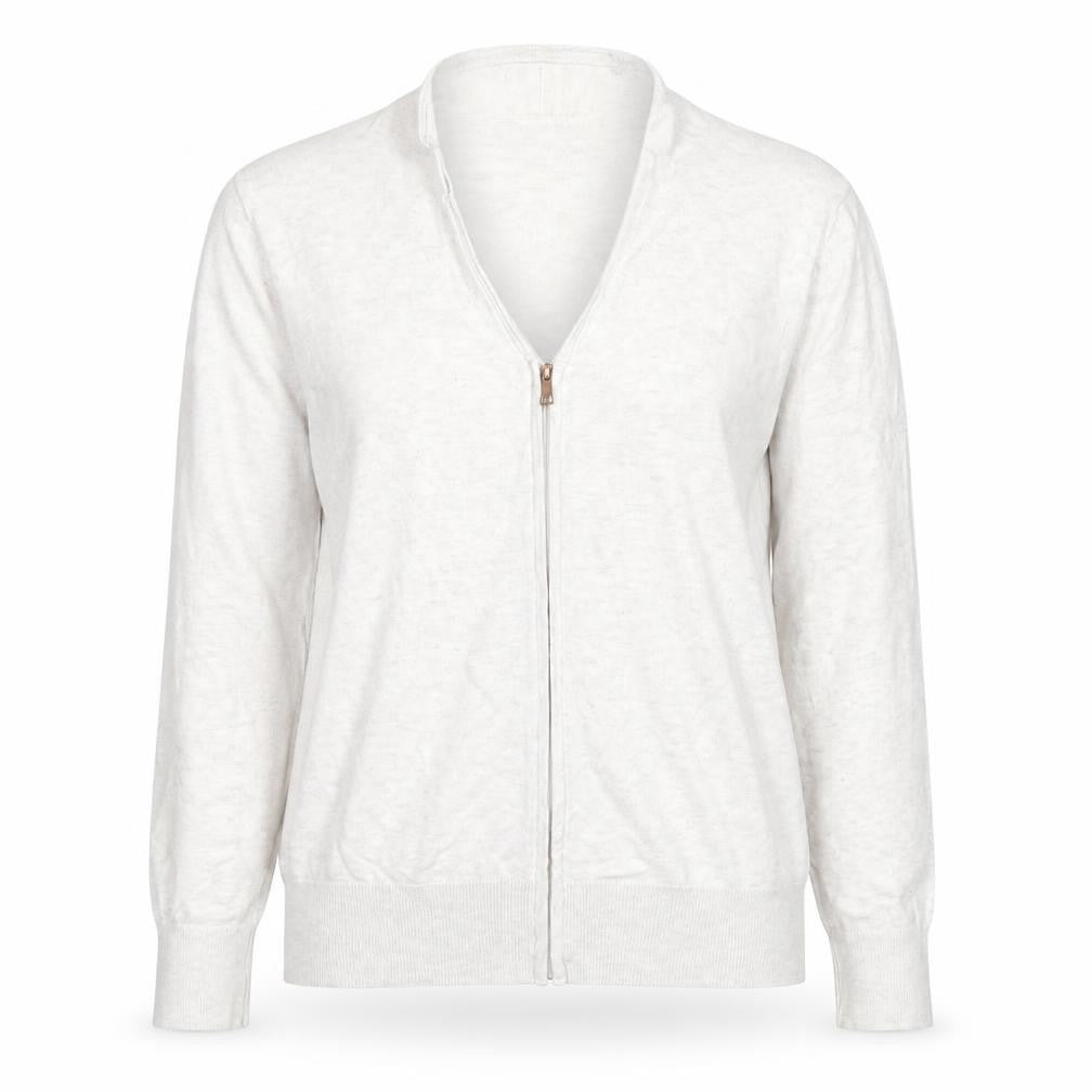 M&Co Women's Ivory Full Zip Jumper Size 12
