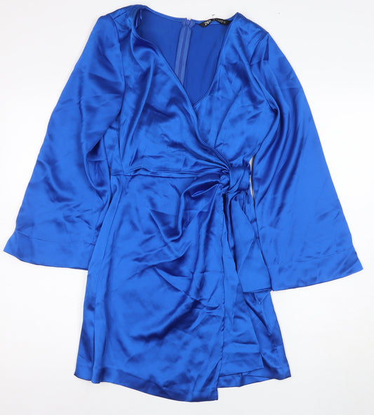 Zara Women’s Blue XS Wrap Dress for Party