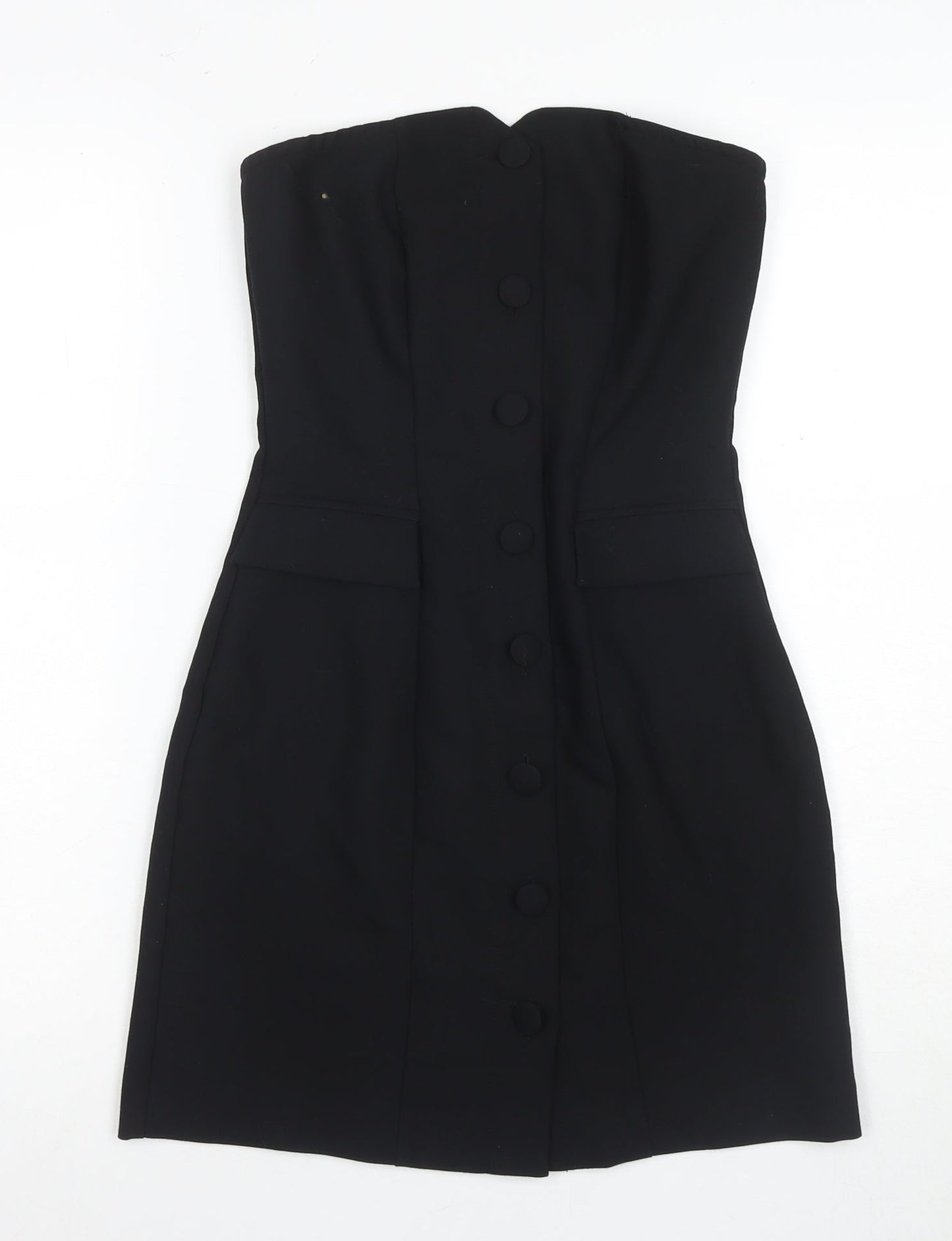 H&M Black Sheath Knee Length Dress - Women, Size 8