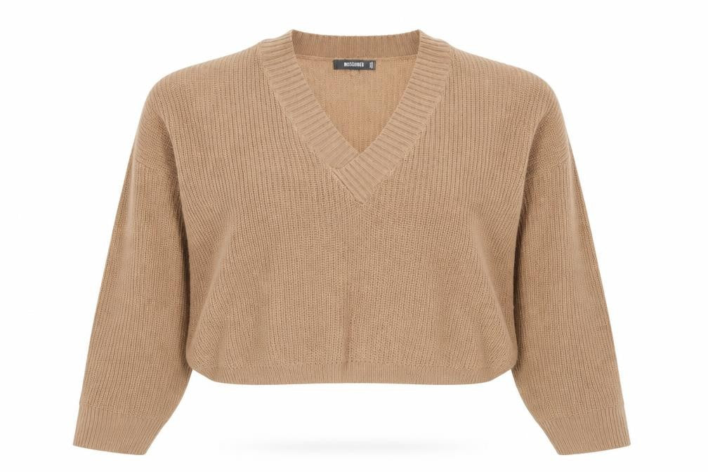 Missguided Women's Beige V-Neck Pullover Jumper, Size 12