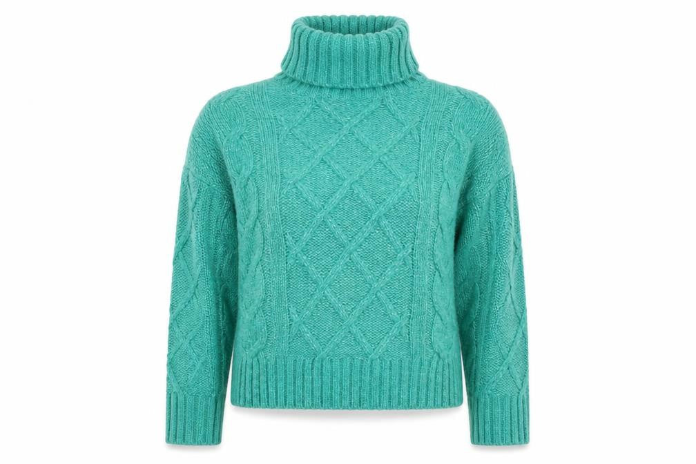 Marks & Spencer Women's XS Green Cable-Knit Jumper