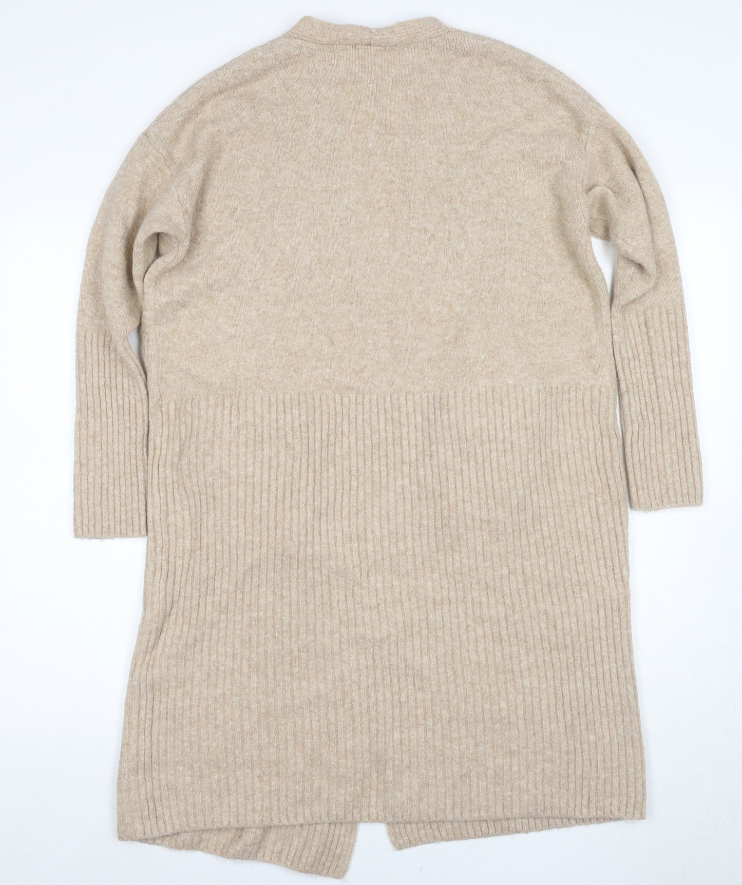 H&M Women's Beige Knit Cardigan, Size S, V-Neck