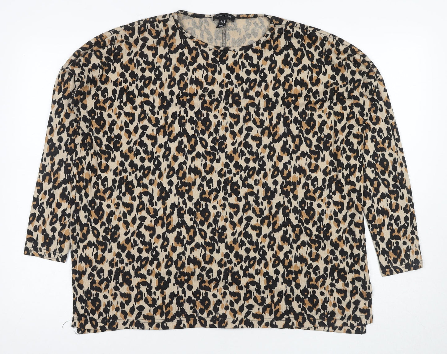 New Look Women’s Multicoloured Animal Print Top, M, Casual