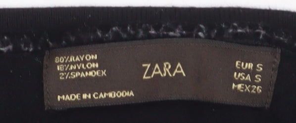 Zara Women's Black Pullover Jumper Size 10