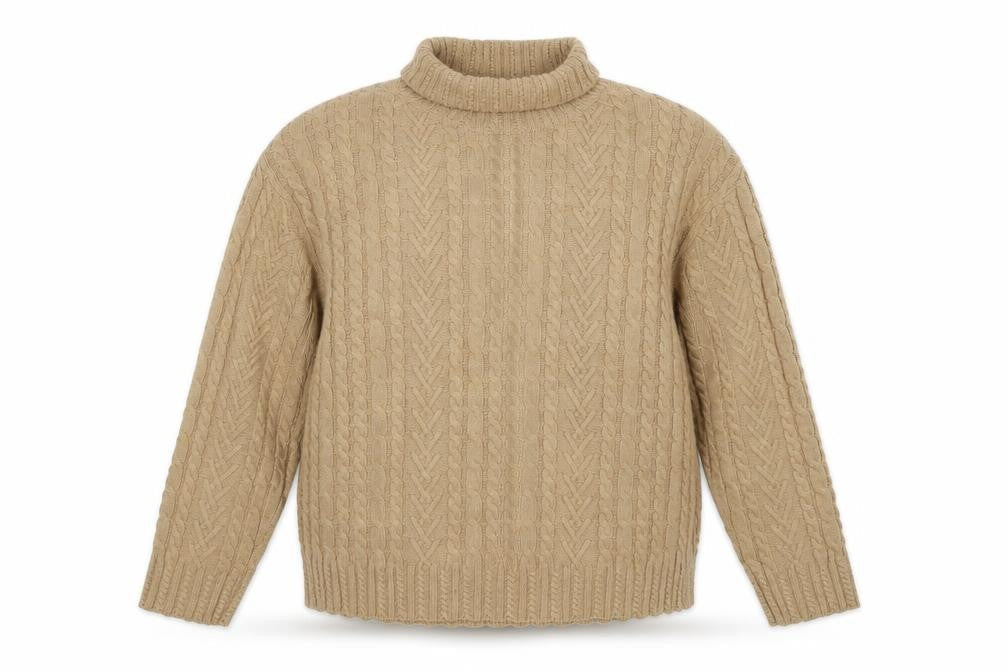 Marks & Spencer Women's Beige Cable-Knit Pullover, Size L