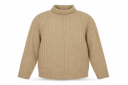 Marks & Spencer Women's Beige Cable-Knit Pullover, Size L