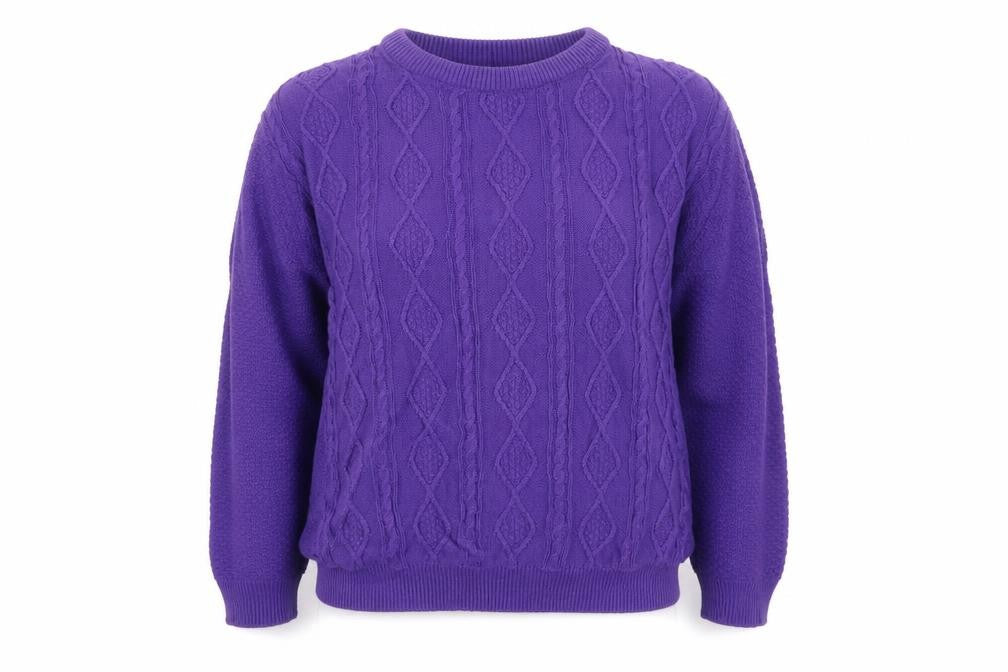 Merry Gold Women's Purple Cable-Knit Pullover
