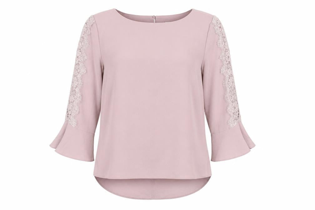Miss Selfridge Women's Pink Lace Accent Blouse Size 6