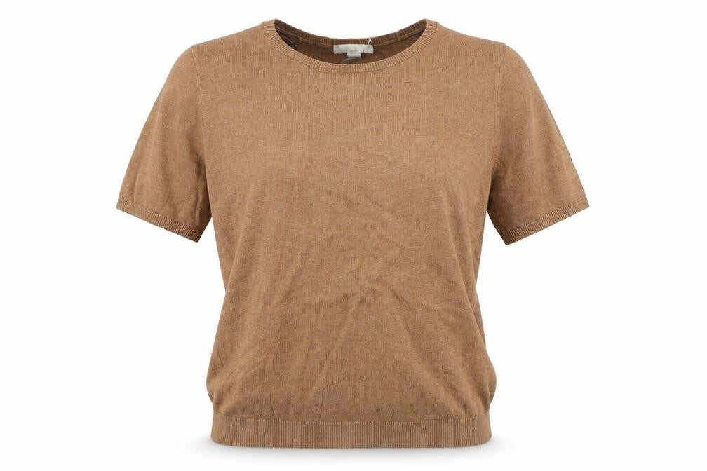 H&M Women's Brown Basic Short Sleeve T-Shirt, Size S