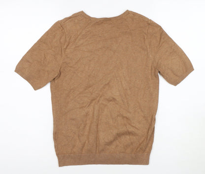 H&M Women's Brown Basic Short Sleeve T-Shirt, Size S