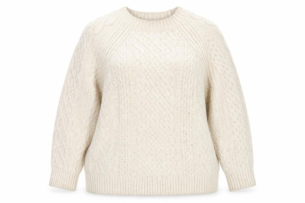 Topshop Ivory Cable-Knit Women’s Pullover Jumper M