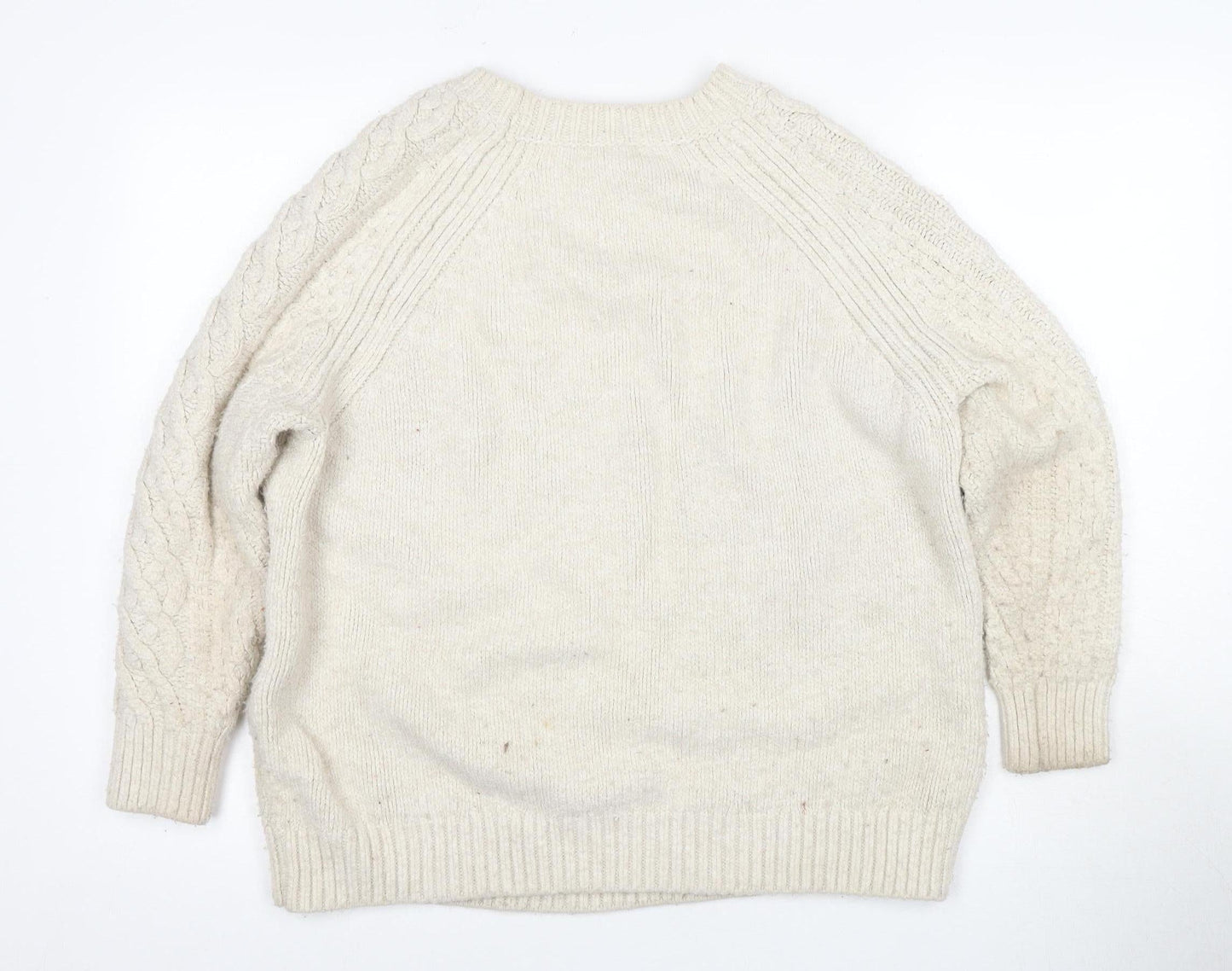 Topshop Ivory Cable-Knit Women’s Pullover Jumper M