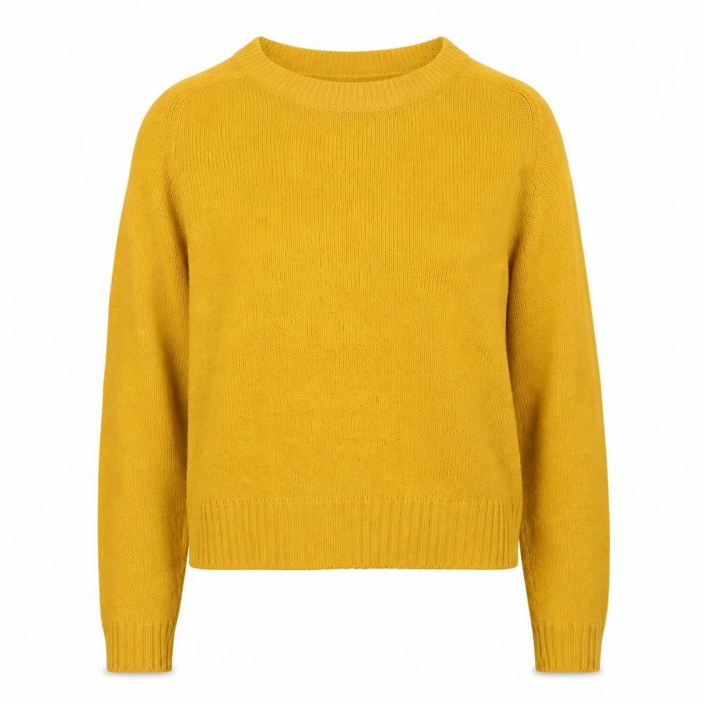 H&M Women's Yellow Crew Neck Wool Pullover Jumper XS