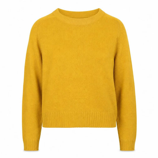 H&M Women's Yellow Crew Neck Wool Pullover Jumper XS
