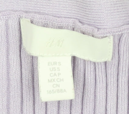 H&M Women's Purple V-Neck Cardigan M