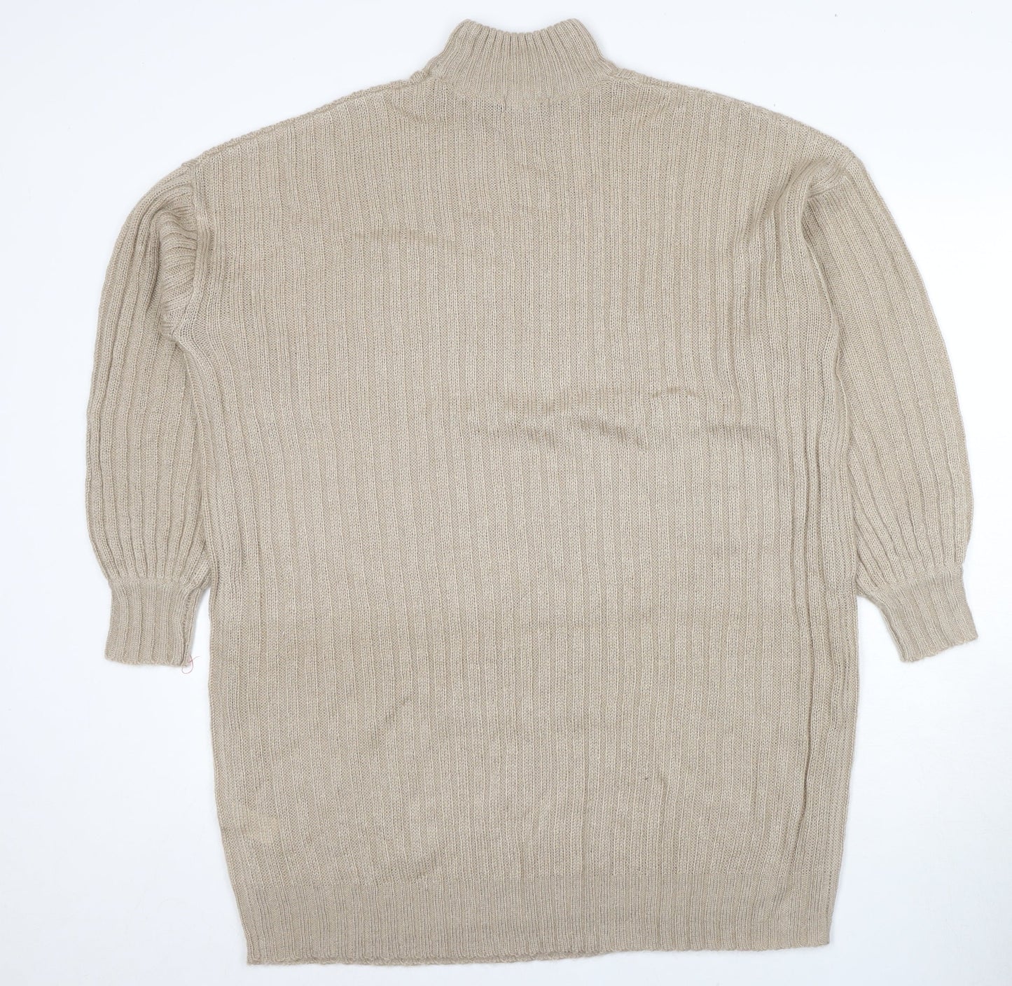 Nasty Gal Women's Beige High Neck Pullover Jumper S