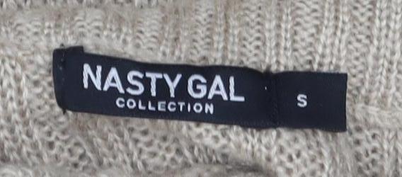 Nasty Gal Women's Beige High Neck Pullover Jumper S