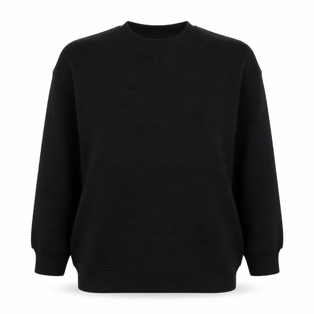 New Look Women's Black Long Sleeve Crew Neck Top, Size 8