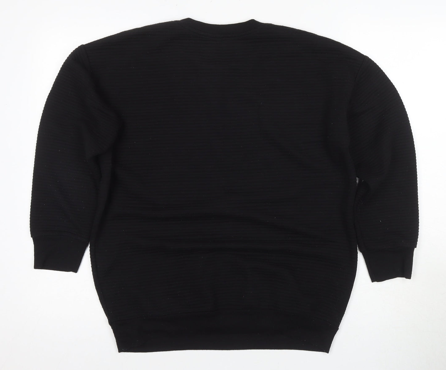 New Look Women's Black Long Sleeve Crew Neck Top, Size 8