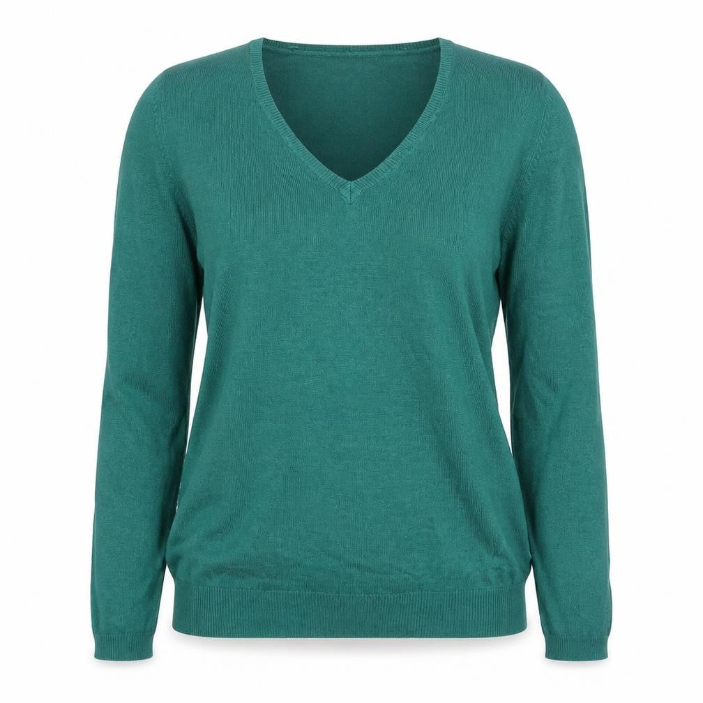 Marks & Spencer Women's Green V-Neck Sweater Size 10