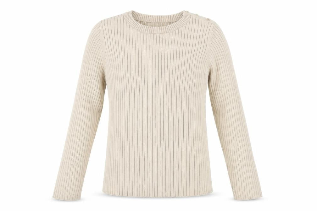 Marks & Spencer Beige Cotton Pullover Jumper - Size 12