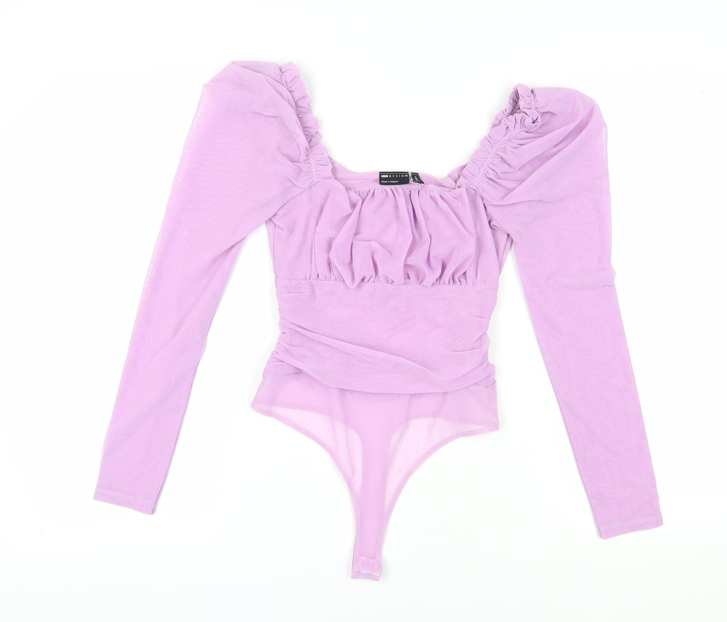 ASOS Design Purple Puff Sleeve Bodysuit Women's Size 8