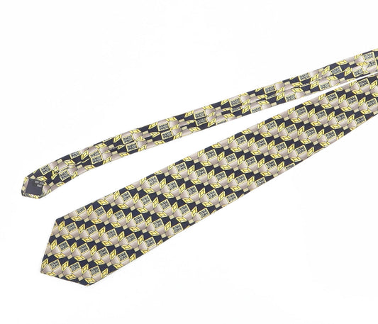 D'Alembic Men's Multicoloured Silk Geometric Tie