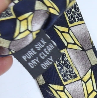 D'Alembic Men's Multicoloured Silk Geometric Tie