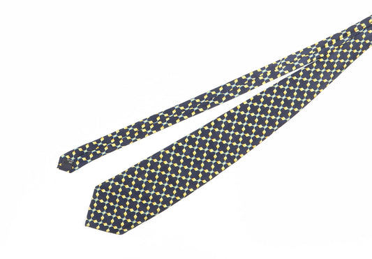 D'Alembert Men's Blue Geometric Silk Designer Tie