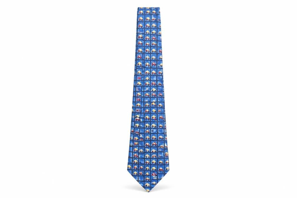Jacques Esterel Blue Geometric Tie for Men