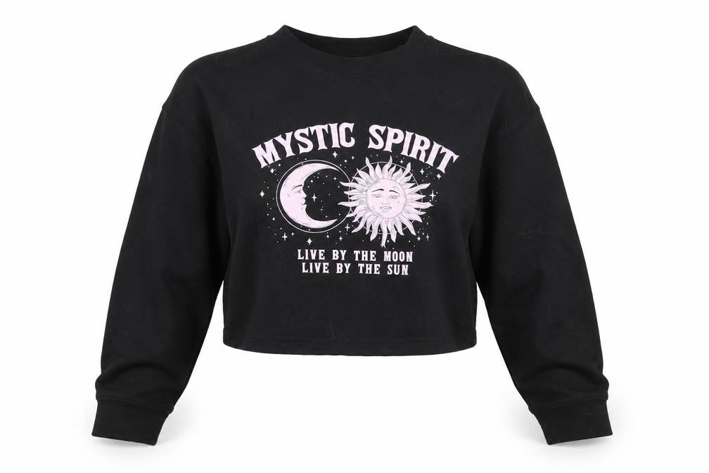 Spotted Women's Black Pullover Sweatshirt M