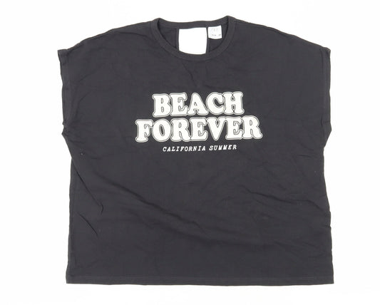 Zara Black Girls Beach Graphic T-Shirt 13-14 Years