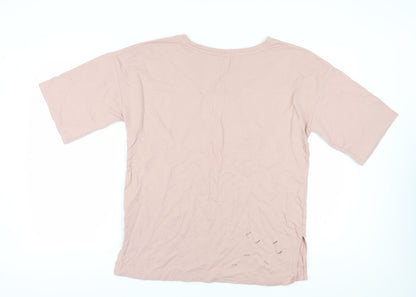 A&G Women's Beige Size 10 Basic T-Shirt