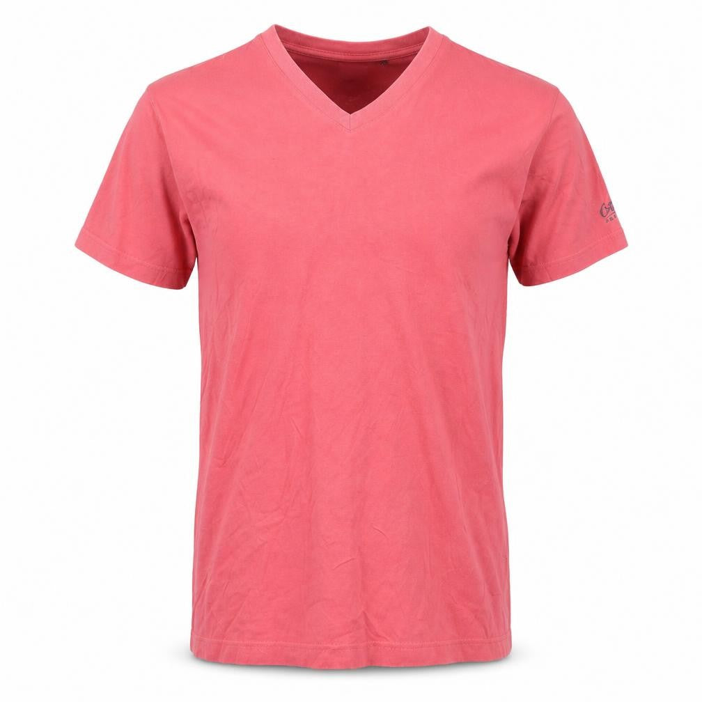 Cotton Traders Pink V-Neck T-Shirt for Men - Size S