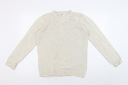 EWM Women's Ivory V-Neck Pullover Jumper, Size S
