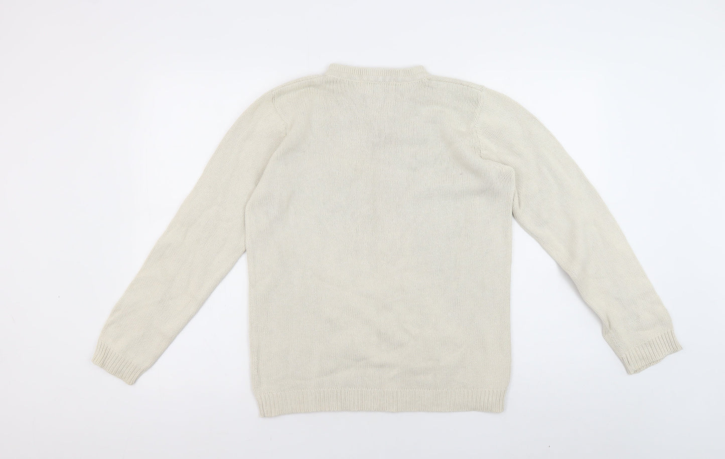 EWM Women's Ivory V-Neck Pullover Jumper, Size S