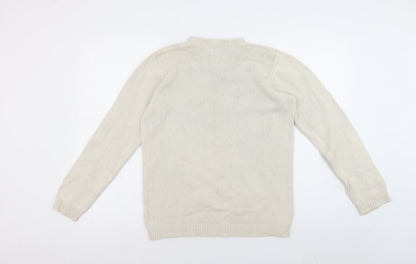 EWM Women's Ivory V-Neck Pullover Jumper, Size S