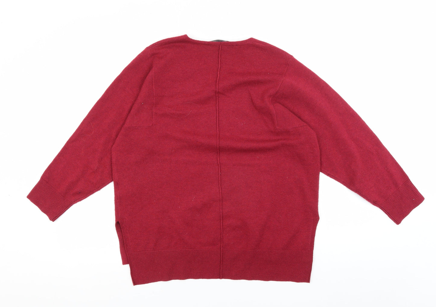 French Connection Women's Red V-Neck Pullover