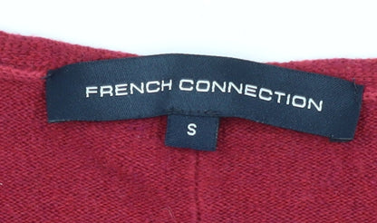 Brand and care label for French Connection Women's Red V-Neck Pullover