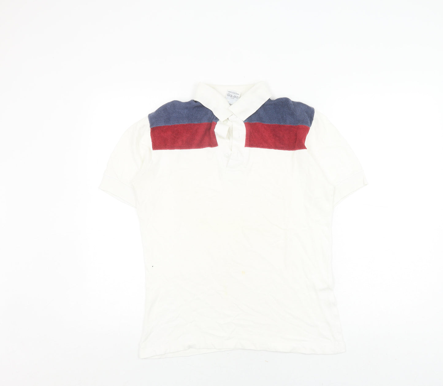 Rodeo Men's White Polo Shirt, Short Sleeve, Size 10