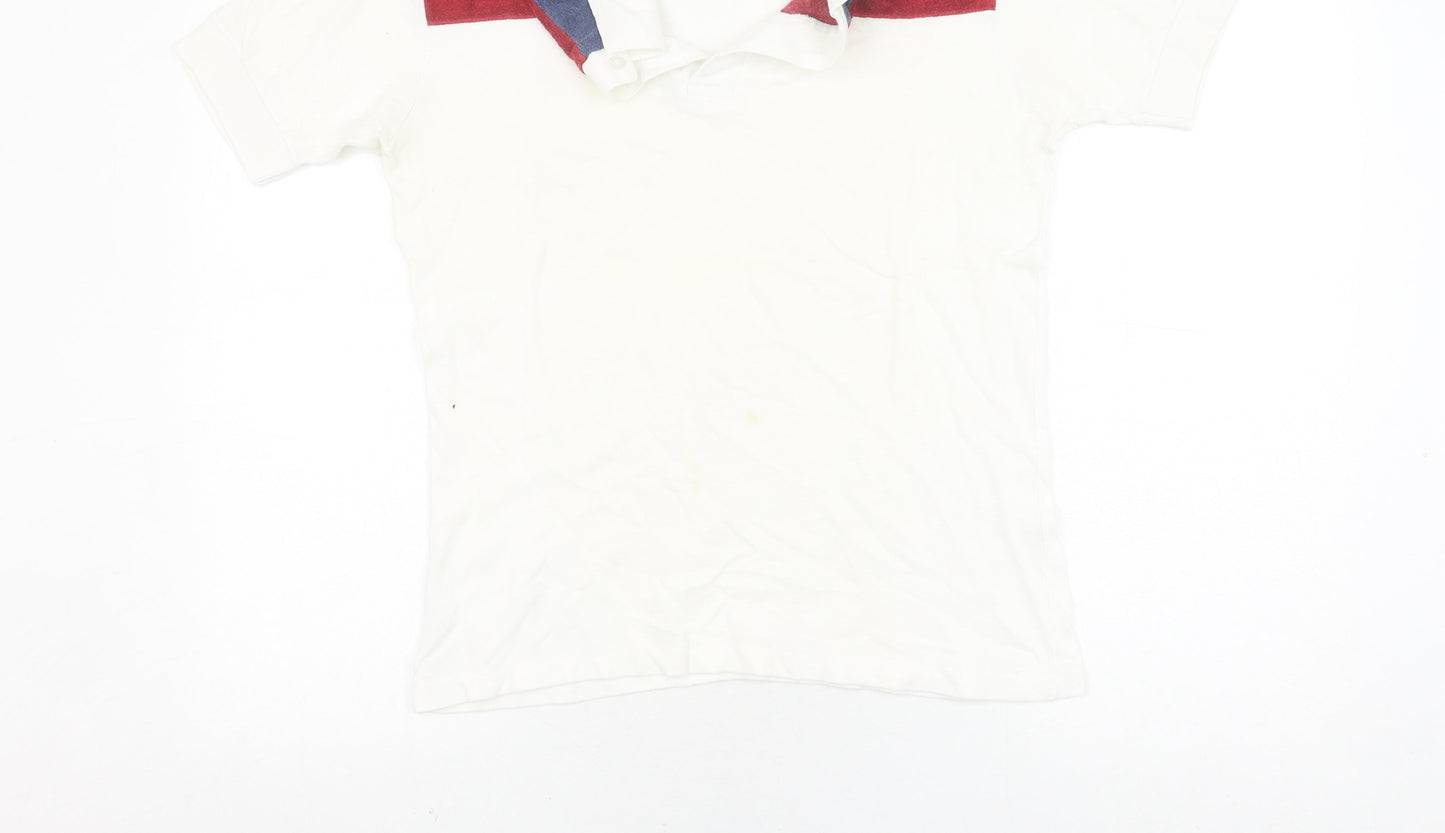 Rodeo Men's White Polo Shirt, Short Sleeve, Size 10