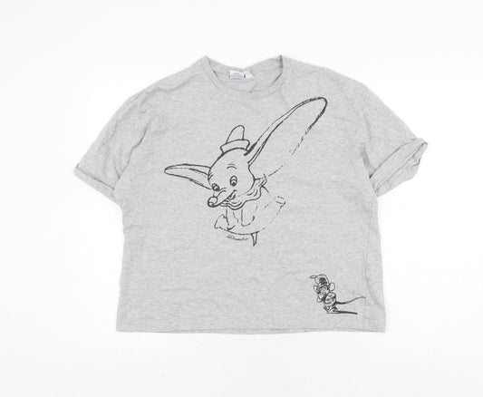 Disney Women's Grey Dumbo T-Shirt Small