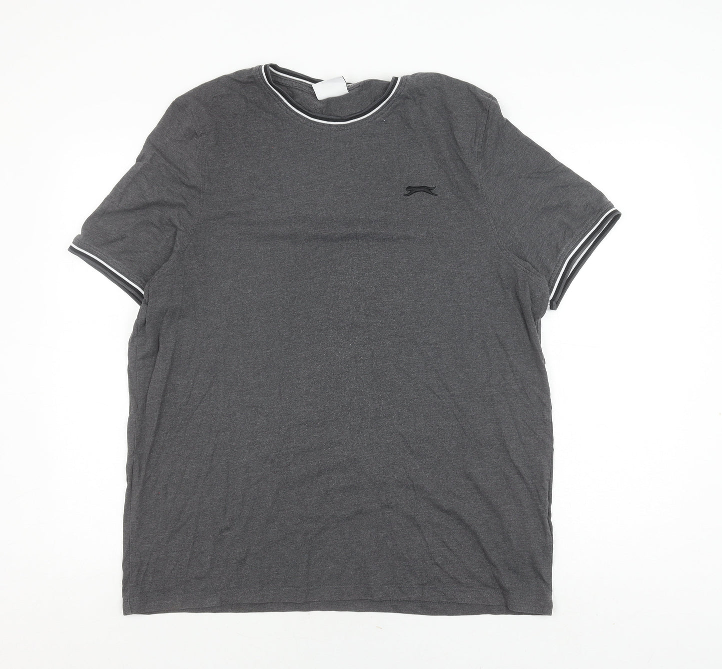 Slazenger Men's Grey Crew Neck Logo T-Shirt, Size L