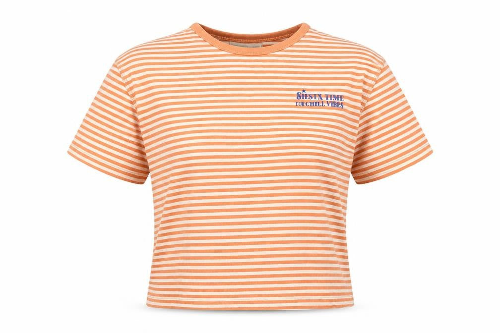 Pull & Bear Orange Cropped T-Shirt Unisex M