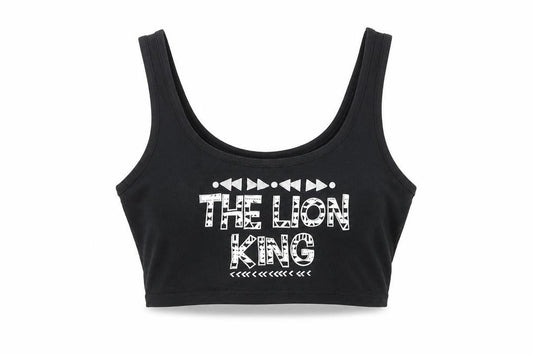 Disney Women's Black Lion King Cropped Tank, 2XS