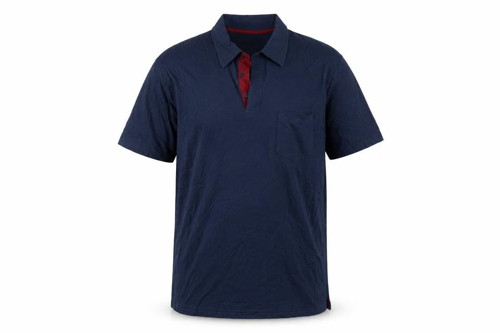 Atlas For Men Blue Polo Shirt Men L Casual Cotton