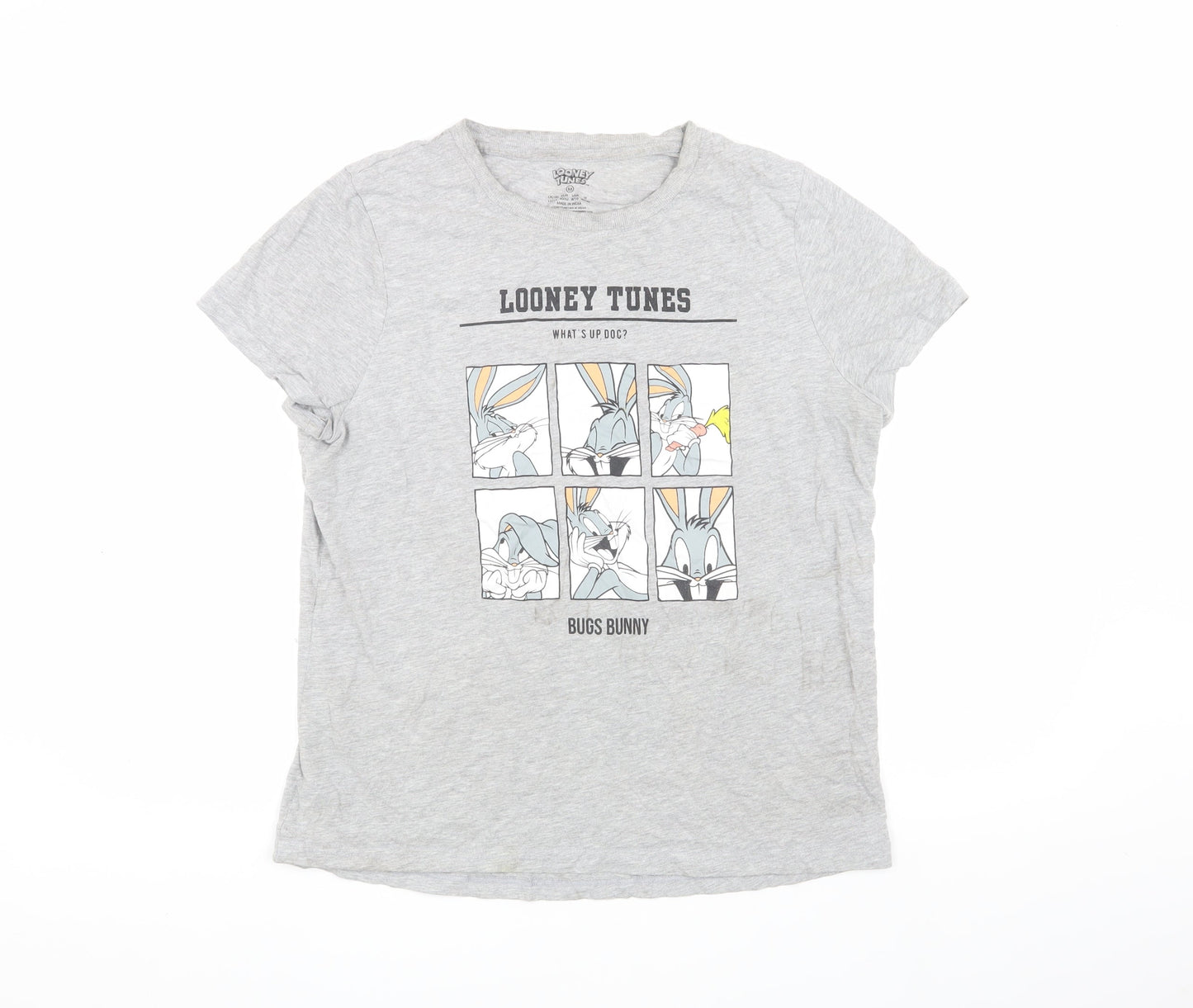 Looney Tunes Grey M T-Shirt with Bugs Bunny Graphic